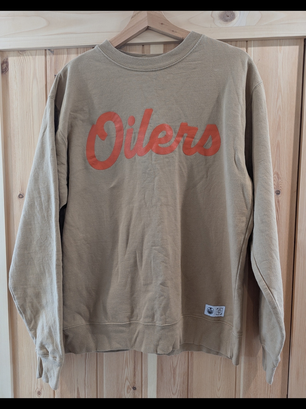 Oilers Olive Green Graphic Sweatshirt - Picture 2 of 7